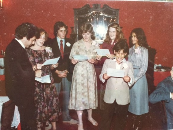 l-r: My cousin Stephen, Lisa, David, Naomi, Madeline, niece Debbie and nephew Mark, 1979